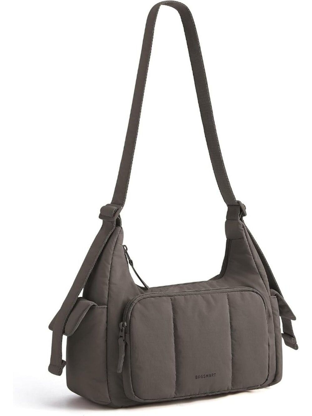 〽️Women's Grey Puffer Lightweight Nylon Everyday Travel Crossbody Hobo Bags